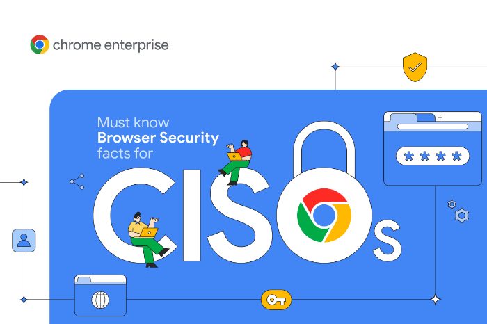 Google Chrome Enterprise editorial graphic: must-know browser security facts for CISOs.