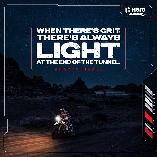 Festive Diwali social post for Hero MotoSports.